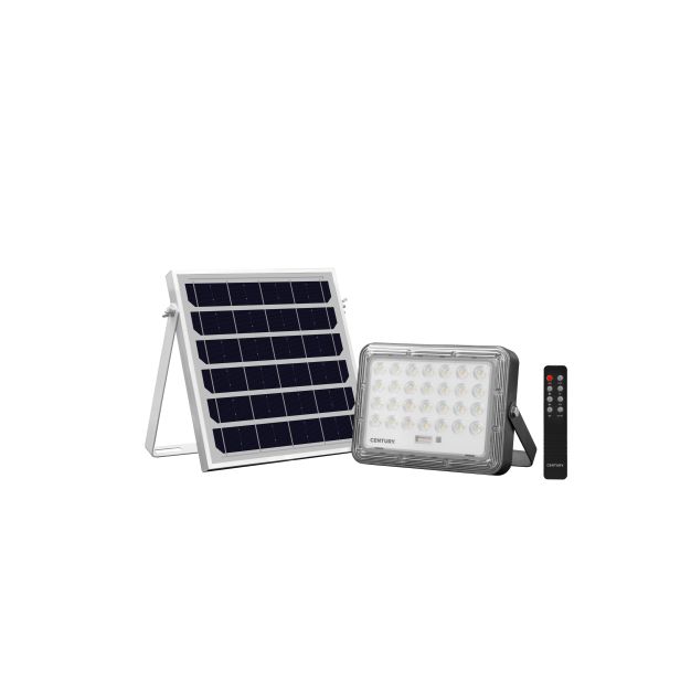 Century Italia Promoteo - verstraler op zonne-energie met dag- en nachtsensor en afstandsbediening - 18 x 3,5 x 12,6 cm - 5W LED incl. - IP65 - zwart