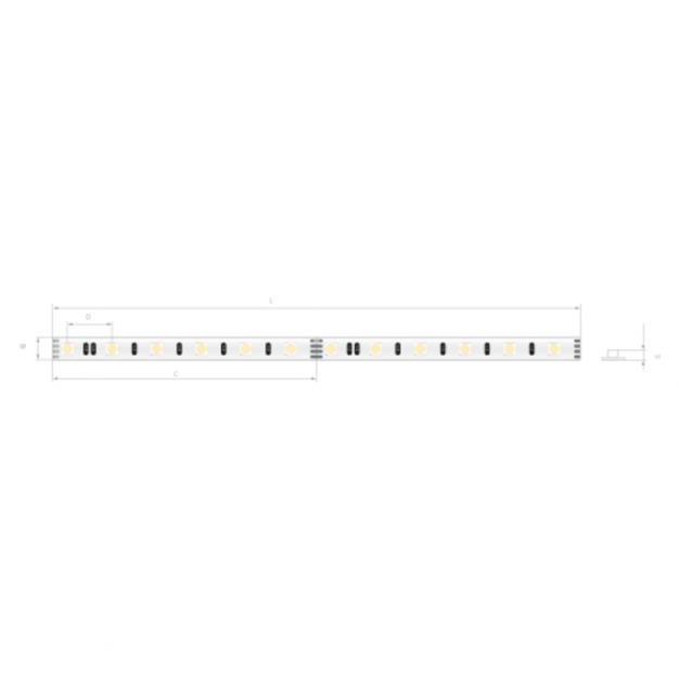 Klus LED strip - 0,6cm breed, 500cm lengte - 24Vdc - 15,6W LED per meter - 96 LEDs per meter - IP20 - RGB