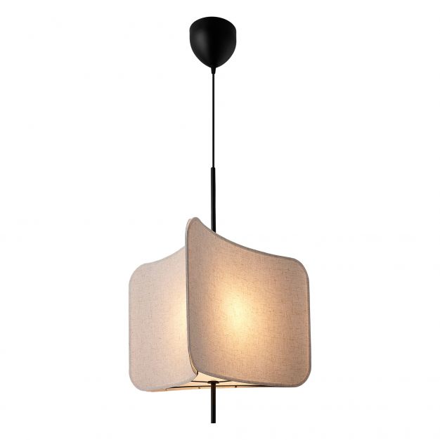 Nordlux Tinto - hanglamp - 50 x 50 x 277,5 cm - zwart en linnen 