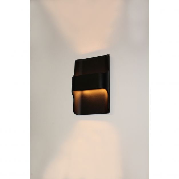 Artdelight Dallas - buiten wandverlichting - 16 x 7,8 x 24 cm - 2 x 8W dimbare LED incl. - IP65 - zwart