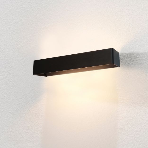 Artdelight Mainz XL - wandverlichting - 50 x 10 x 7 cm - 2 x 6,3W dimbare LED incl. - zwart