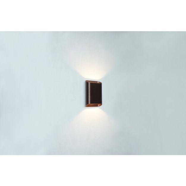 Artdelight Diaz Small - wandverlichting - 4 x 10 x 15 cm - 2 x 3W LED incl. - IP54 - geborsteld brons