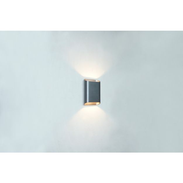 Artdelight Diaz Small - wandverlichting - 4 x 10 x 15 cm - 2 x 3W LED incl. - IP54 - geborsteld metaal