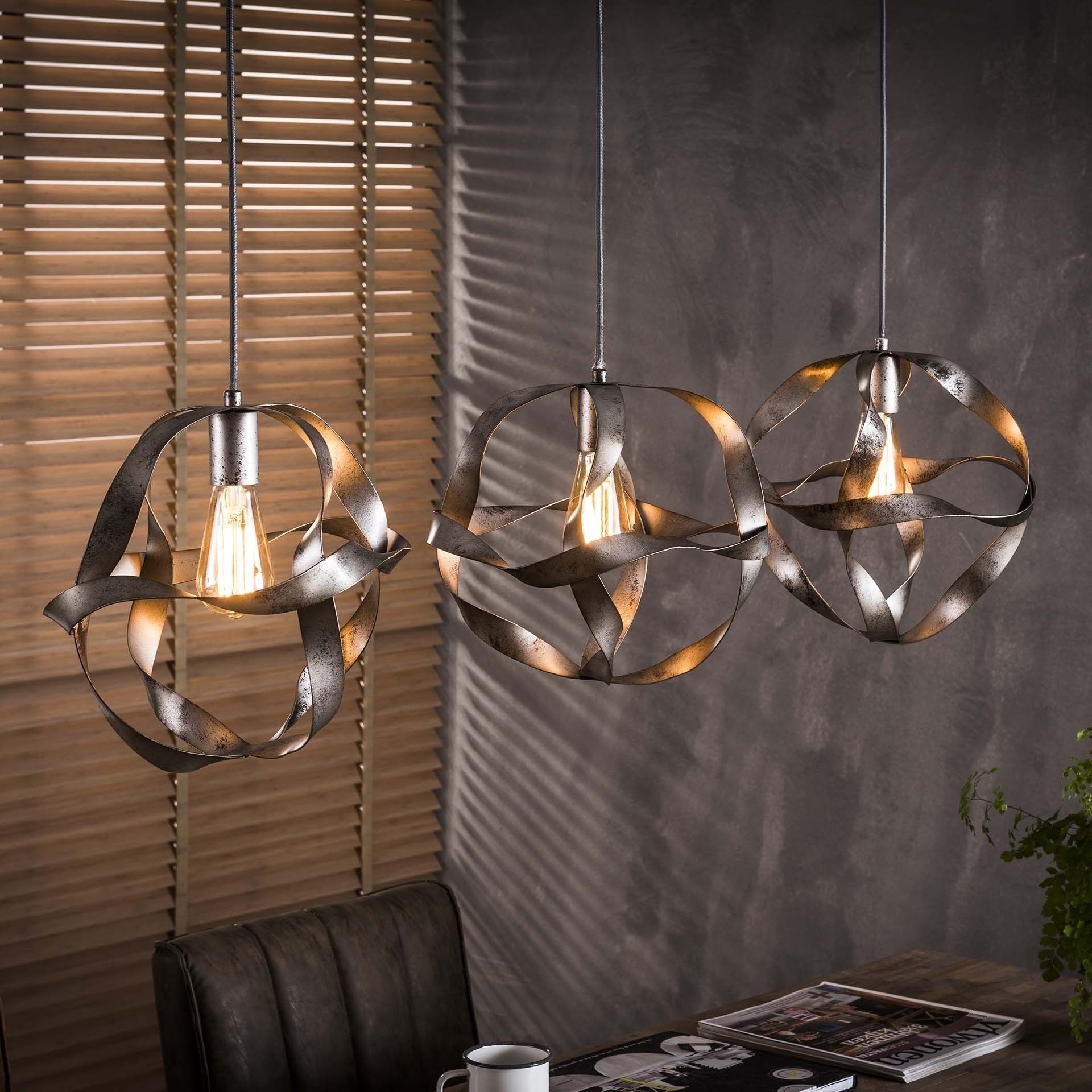 Twist - hanglamp - 30 x 120 cm - oud zilver | Lichtkoning