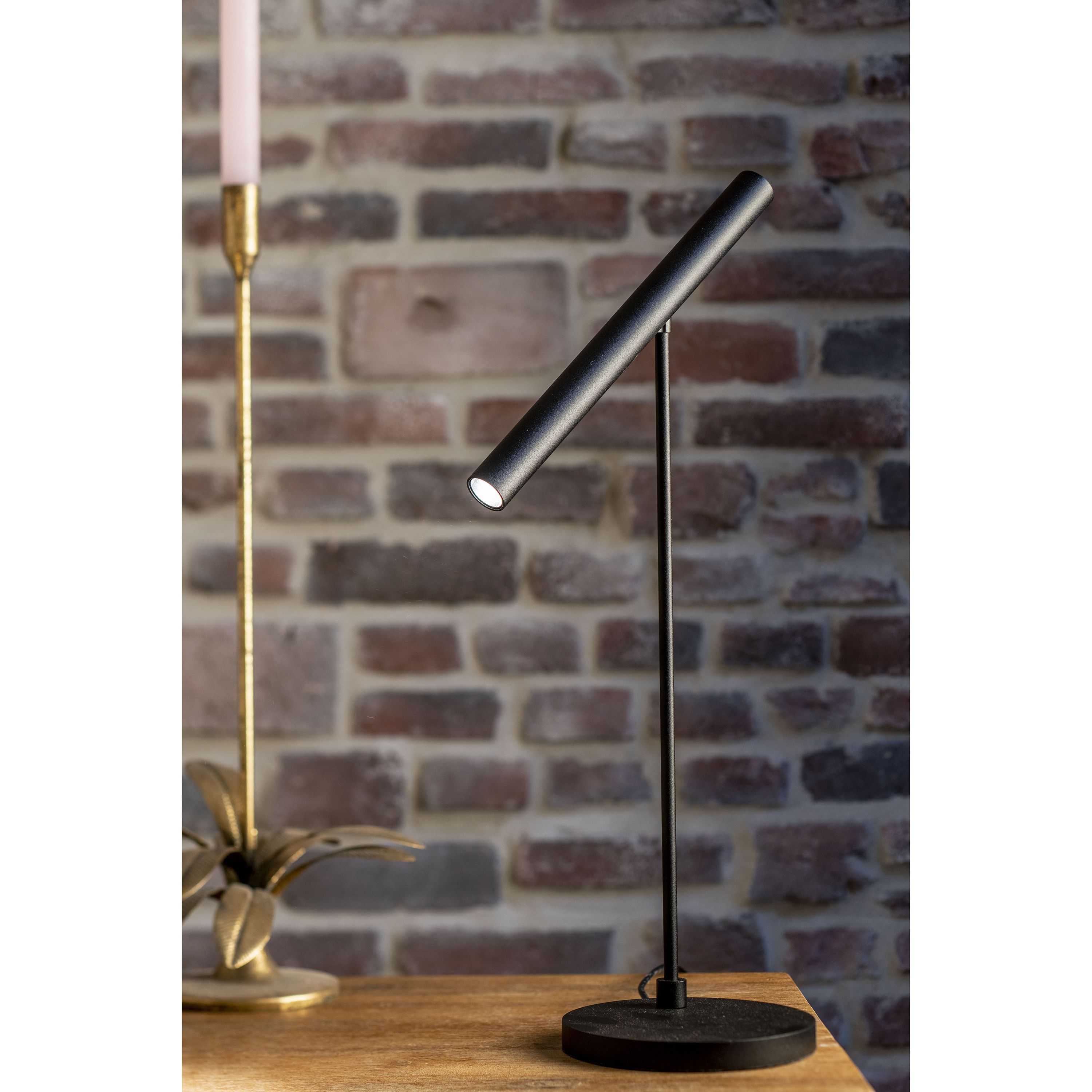 baden inzet Centrum Artdelight Harper - tafellamp met bewegingsmelder - 14 x 14 x 52,5 cm - 6W  dimbare LED incl. - zwart | Lichtkoning