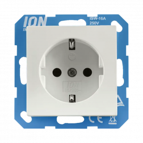 Ion Industries V1/J1 - 2 zijdelingse stopcontact met aanraakbeveiliging (Nederlandse versie) - mat wit
