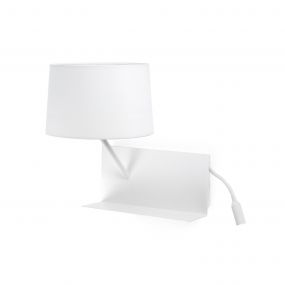 Faro Handy - wandverlichting met schakelaar en USB-poort  - 33 x 27 x 55,5 cm - 3W LED incl. - mat wit