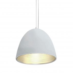 ONE Light Bowl Shade Pendant - hanglamp - Ø 30 x 192 cm - wit en grijs