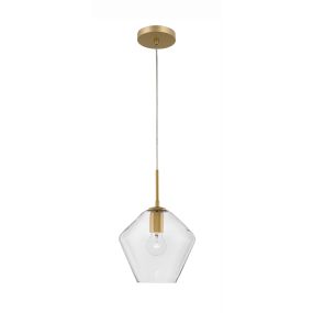 Nova Luce Prisma - hanglamp - Ø 23 x 122 cm - goud en transparant