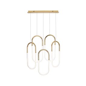 Maxlight Olivia - hanglamp - 90 x 200 cm - 5 x 14 x 4W LED incl. - goud