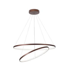 Nova Luce Ferrol - hanglamp - Ø 80 x 130 cm - 85W dimbare LED incl. - koffie bruin