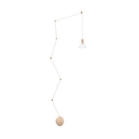 Nova Luce Marce - hanglamp - 12 x 14,5 x 400 cm - 5W LED incl. - goud en transparant