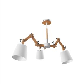 Nova Luce Legno - hanglamp - 58 x 100 cm - wit en bruin