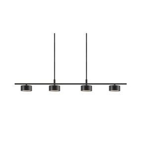 Nordlux Clyde - hanglamp - 115 x 8,5 x 209,3 cm - 3 stappen dimmer - 4 x 5W LED incl. - zwart