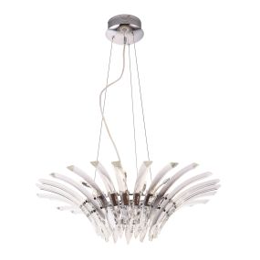 Maxlight Kristal - hanglamp - Ø 72 x 130 cm - 12 x 20W halogeen incl. - chroom