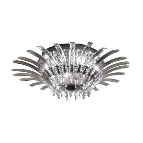 Maxlight Kristal - plafondverlichting - Ø 72 x 25 cm - 12 x 20W halogeen incl. - chroom