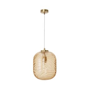 Nova Luce Ficato - hanglamp - Ø 24,5 x 120 cm - messing en champagne