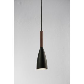 Design for the People Pure 10 - hanglamp - Ø 10 x 344 cm - zwart en bruin