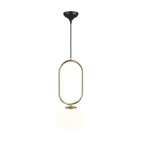 Design for the People Shapes 22 - hanglamp - Ø 22 x 59,5 cm - wit en messing