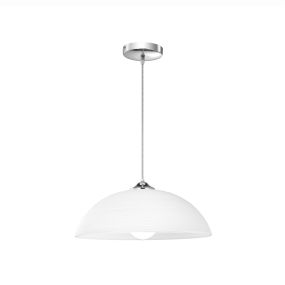 Nova Luce Prego - hanglamp - Ø 40 x 100 cm - wit en zilver