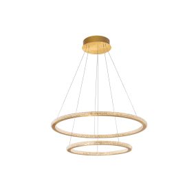 Nova Luce Cilion - hanglamp - Ø 60 x 150 cm - 56W dimbare LED incl. - messing goud