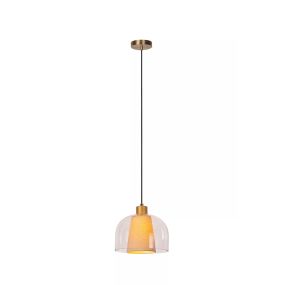 Lucide Gunhild - hanglamp - Ø 24 x 146,6 cm - beige/goud/transparant