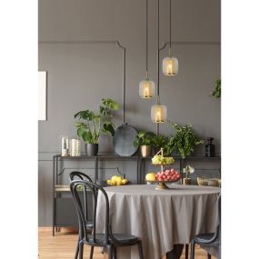 Lucide Agatha - hanglamp - Ø 35 x 163 cm - mat goud en messing