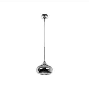 Nova Luce Cioto - hanglamp - Ø 20 x 130 cm - chroom en wit