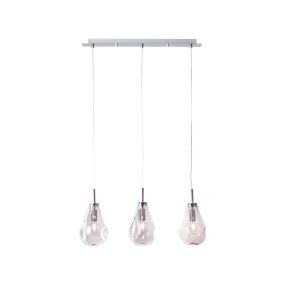 Brilliant Drops - hanglamp - 61 x 16 x 127 cm - gerookt glas en chroom