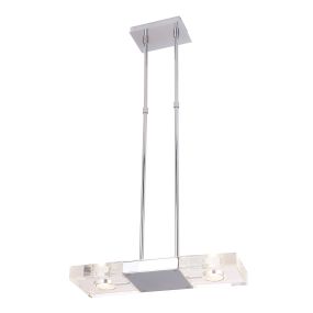 Maxlight Mars - hanglamp - 44 x 15 x 74 cm - 2 x 40W halogeen incl. - chroom