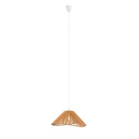 Maxlight Amalfi I - hanglamp - Ø 45 x 165 cm - lichtbruin en wit