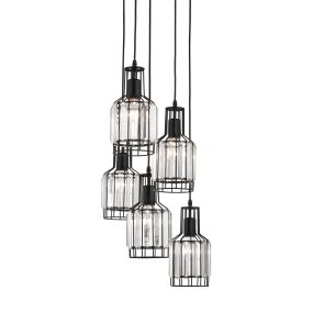 Nova Luce Carter - hanglamp - Ø 50 x 120 cm - zwart