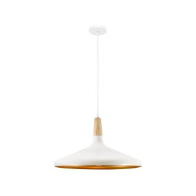 Nova Luce Juno - hanglamp - Ø 40 x 140 cm - wit en goud