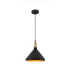 Nova Luce Juno - hanglamp - Ø 27,5 x 140 cm - zwart en goud