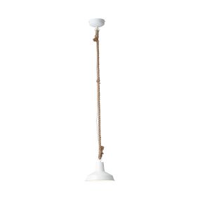 Brilliant Hank - hanglamp - Ø 23,5 x 103 cm - wit hoogglans