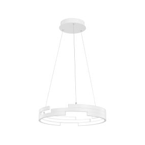 Nova Luce Trento - hanglamp - Ø 45 x 150 cm - 80W LED incl. - wit