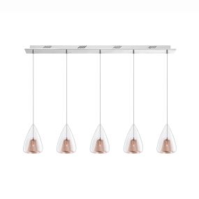 Nova Luce Hugo - hanglamp - 112 x 120 cm - rose goud en chroom