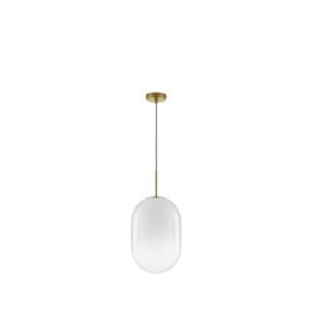 Nova Luce Chrysi - hanglamp - Ø 24 x 120 cm - messing goud en wit