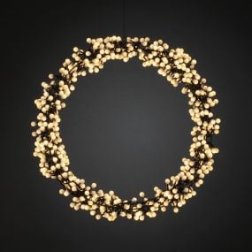 Konstsmide kerstverlichting - LED kerstkrans - Ø 52 x 7 cm - IP44 - zwart