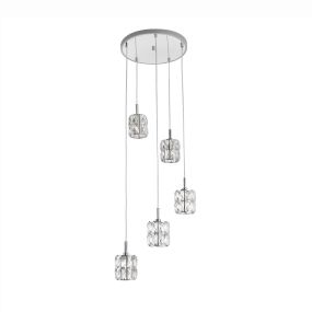 Nova Luce Nice - hanglamp - Ø 41 x 140 cm - chroom