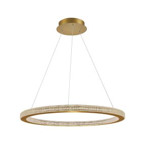 Nova Luce Fiore - hanglamp -Ø 80 x 120 cm - 80W dimbare LED incl. - antiek goud messing