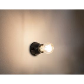 Faro Kera - plafond/wandverlichting - Ø 7,4 x 6,2 cm - glanzend zwart