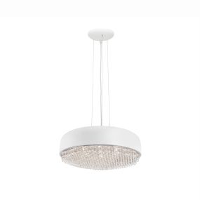 Nova Luce Lyon - hanglamp - Ø 46 x 140 cm - mat wit