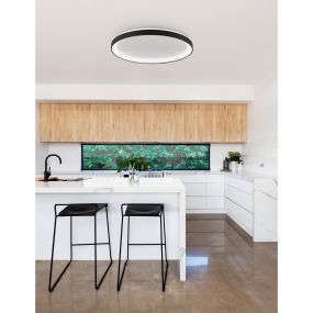 Nova Luce Pertino - plafondverlichting - Ø 58 x 6 cm - 48W dimbare LED incl. - zand zwart