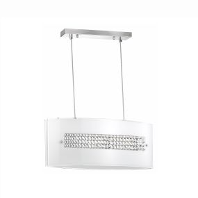 Nova Luce Thelta - hanglamp - 58 x 26 x 110 cm - chroom en wit