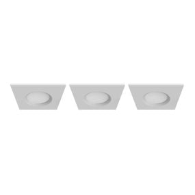 Nordlux Apollo - set van 3 - 5,5W LED incl. - 85 x 85 mm, Ø 72 mm inbouwmaat - IP65 - wit (laatste stuks!)