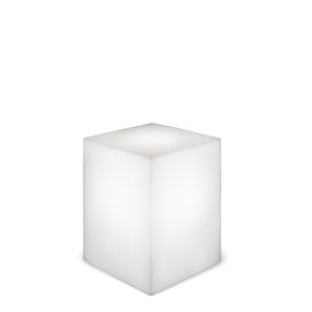 New Garden Cuby 53 - buiten tafellamp met kabel - 43 x 43 x 53 cm - 7W LED incl. - IP65 - wit