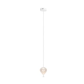 Maxlight Palloncini - hanglamp - Ø 12 x 180 cm - 2 x 3W LED incl. - wit, chroom en transparant