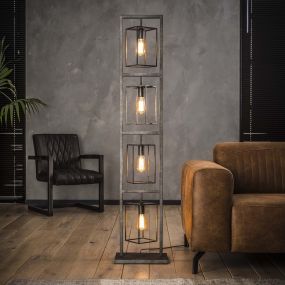 Vico Cubic Tower - staanlamp - 160 cm - oud zilver