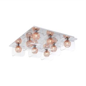 Nova Luce Cecelia - plafondverlichting - 60 x 54 x 15 cm - rose goud en chroom